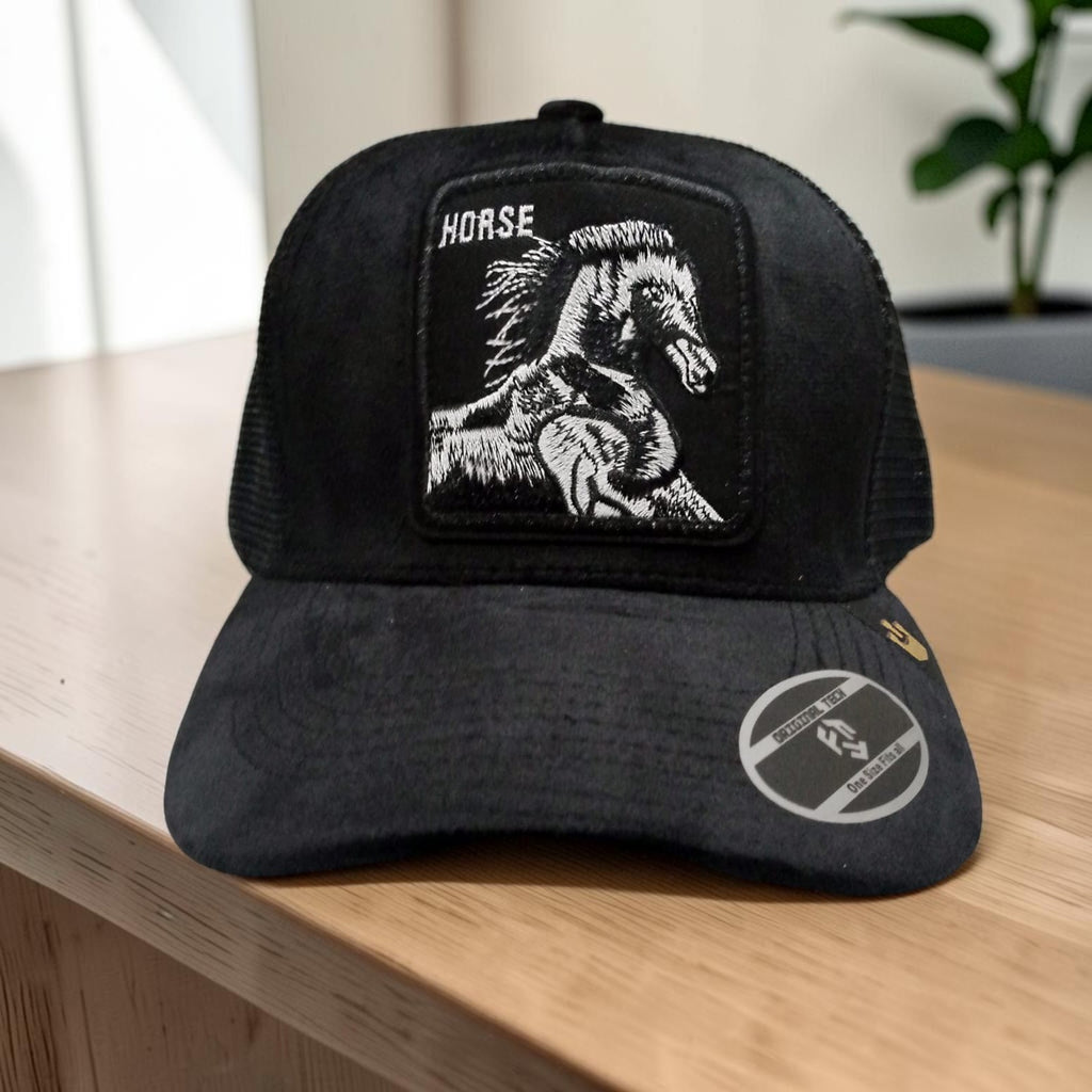 Premium 'Horse' Embroidered Velvet Trucker Cap  | Free Delivery
